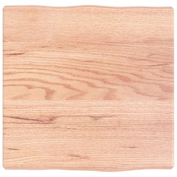 Tablero Mesa Madera Tratada Borde Natural Marrón 40x40x(2-4) Cm