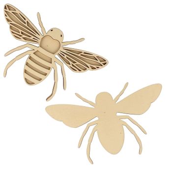 2 Decoraciones De Madera - Abeja