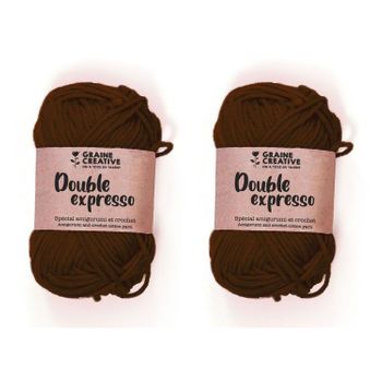 2 Hilos De Algodón Para Crochet 55 M - Marrón