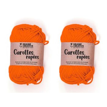 2 Hilos De Algodón Para Crochet 55 M - Naranja