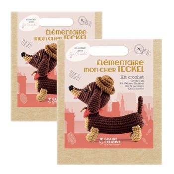 2 Kits De Peluches Amigurumi Crochet - Dachshund