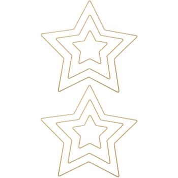 2 Estrellas Doradas Metalizadas 11 X 10,5 Cm