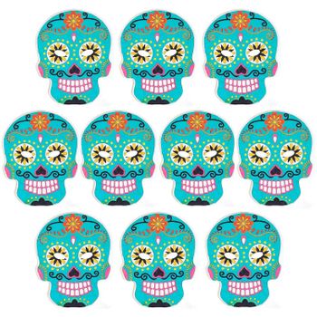 60 Máscaras Planas De Cartón Para Colorear - Calavera Mexicana