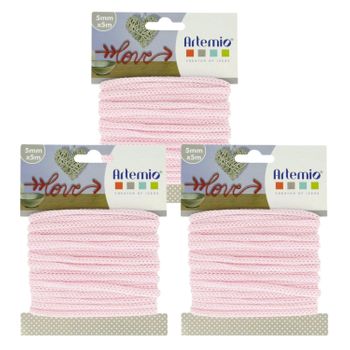 3 Hilos Para Tejer 5 Mm X 5 M - Rosa