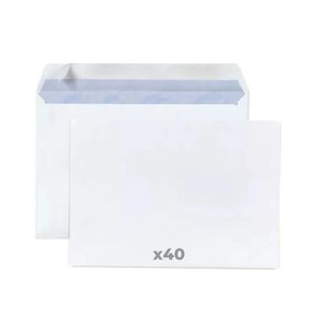 40 Sobres De Papel Blanco 80 G - 16,2 X 22,9 Cm