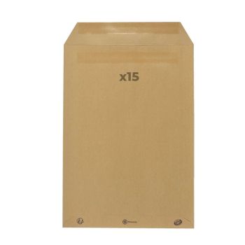 15 Sobres En Papel Kraft 90 G - 22,9 X 32,4 Cm