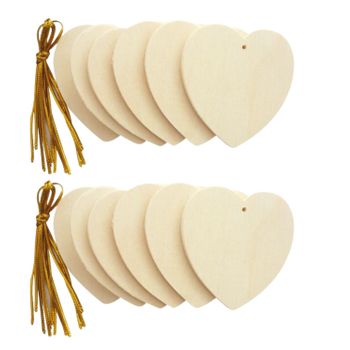 2 Corazones De Madera Para Colgar 6 Cm