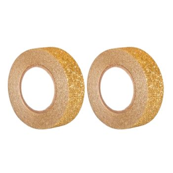 2 Masking Tapes Con Brillo De 5 M X 1,5 Cm - Oro