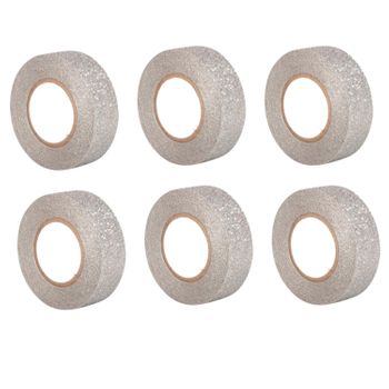 6 Masking Tapes Con Brillo De 5 M X 1,5 Cm - Plata