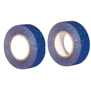 2 Masking Tapes Con Brillo De 5 M X 1,5 Cm - Azul Oscuro