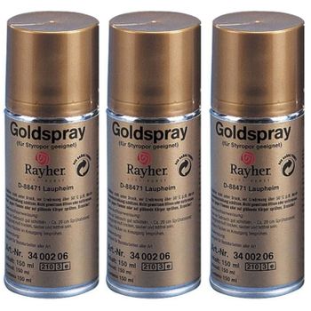 3 Sprays Dorados Para Poliestireno 150 Ml