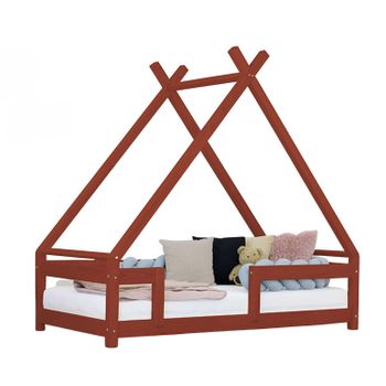 Cama Cabaña Infantil Tahuka 90 X 200 Rojo Ladrillo