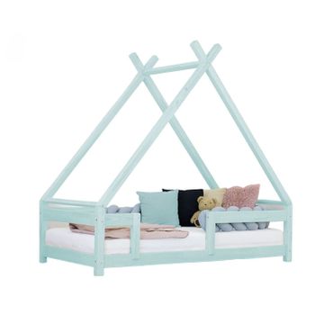 Cama Cabaña Infantil Tahuka 90 X 160 Azul Claro