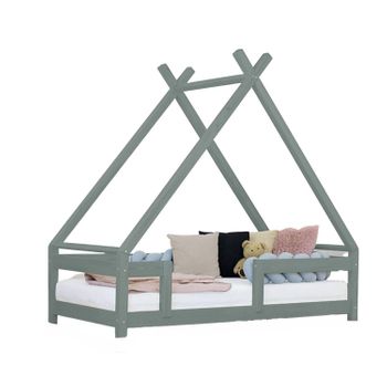 Cama Cabaña Para Niños Tahuka 80 X 160 Verde Salvia