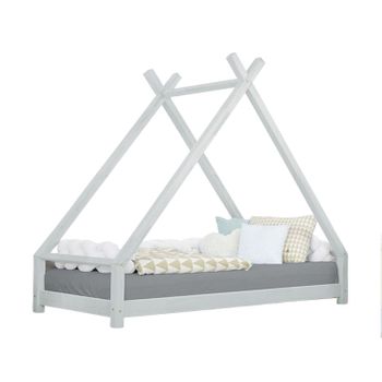 Cama Tipi Infantil Tahuka 120 X 190 Gris Claro