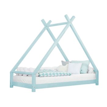 Cama Tipi Infantil Tahuka 90 X 200 Azul Claro