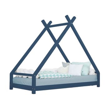 Cama Tipi Infantil Tahuka 90 X 200 Azul Marino