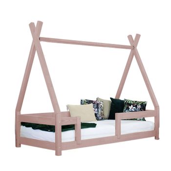 Cama Cabaña Infantil Nakana 120 X 180 Rosa Pastel