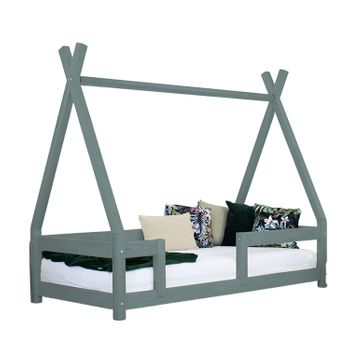 Cama Cabaña Infantil Nakana 90 X 190 Verde Salvia