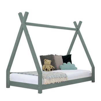 Cama Tipi Infantil Nakana 140 X 200 Verde Salvia