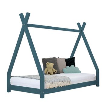 Cama Tipi Infantil Nakana 120 X 200 Verde Petróleo