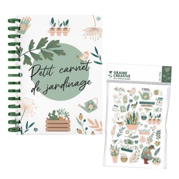 Cuaderno Jardinería + Pegatinas Jardín