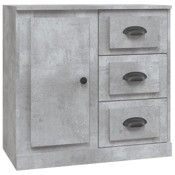 Aparador De Madera Contrachapada Gris Hormigón 70x35,5x67,5 Cm