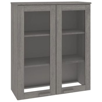 Aparador Superior Hamar Pino Macizo Gris Claro 85x35x100 Cm