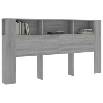 Mueble Cabecero Gris Sonoma 200x18,5x104,5 Cm