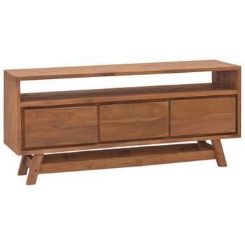 Mueble Para Tv De Madera Maciza De Mango 110x30x50 Cm Marrón