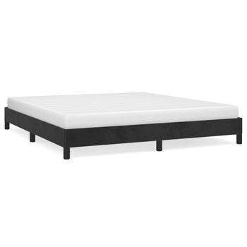 Estructura De Cama De Terciopelo Gris Claro 180x200 Cm Negro