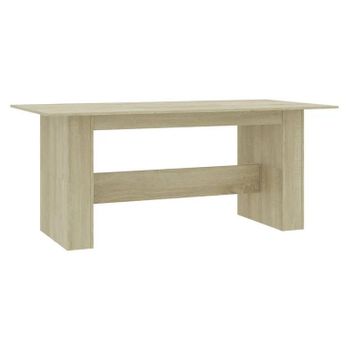 Mesa De Comedor Madera De Ingeniería Roble Sonoma 180x90x76 Cm Marrón