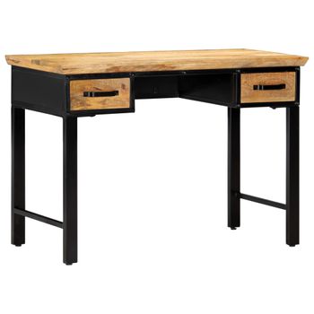 Mesa Escritorio Madera Maciza De Mango 110x50x76 Cm Marrón