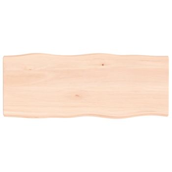 Tablero De Mesa Madera Maciza Borde Natural 100x40x(2-4) Cm Marrón