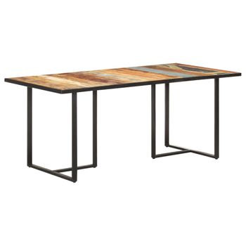 Mesa De Comedor De Madera Maciza Reciclada 180 Cm Marrón