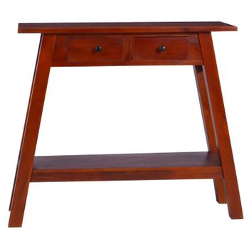 Mesa Consola Clásica De Madera Maciza Caoba Marrón 90x30x75cm