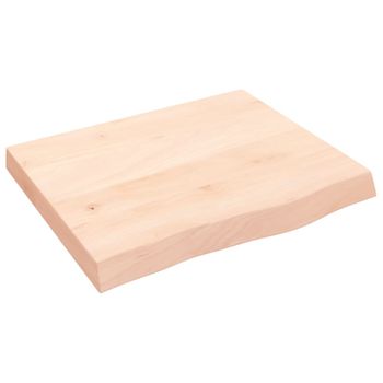 Estante De Pared Madera Maciza Roble Sin Tratar 60x50x(2-6) Cm Marrón