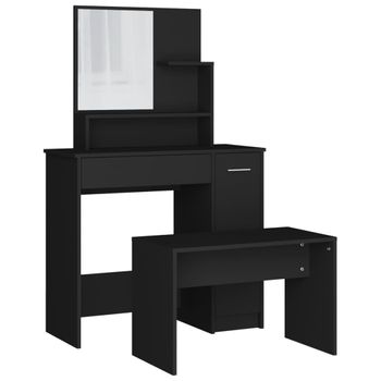 Juego De Muebles De Tocador Negro 86,5x35x136 Cm