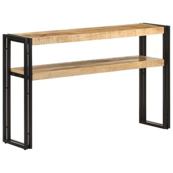 Mesa Consola De Madera De Mango Rugosa 120x30x75 Cm Marrón