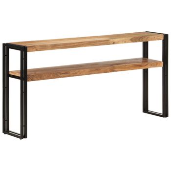 Mesa Consola De Madera Maciza De Acacia 150x30x75 Cm Marrón