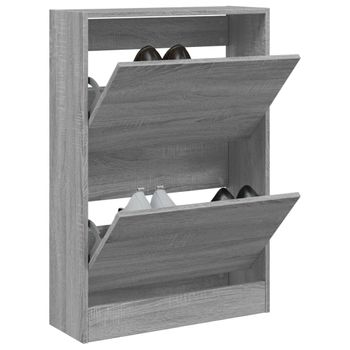 Vidaxl Zapatero Madera De Ingeniería Gris Sonoma 60x21x87,5 Cm