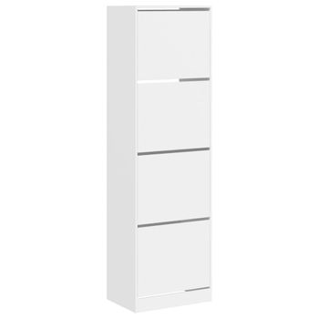 Vidaxl Mueble Zapatero Con 4 Cajones Abatibles Blanco 60x42x204 Cm