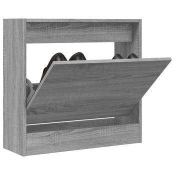 Vidaxl Zapatero De Madera De Ingeniería Gris Sonoma 60x21x57 Cm