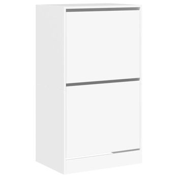 Vidaxl Mueble Zapatero Con 2 Cajones Abatibles Blanco 60x42x108 Cm