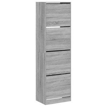 Vidaxl Mueble Zapatero 4 Cajones Abatibles Gris Sonoma 60x42x204 Cm