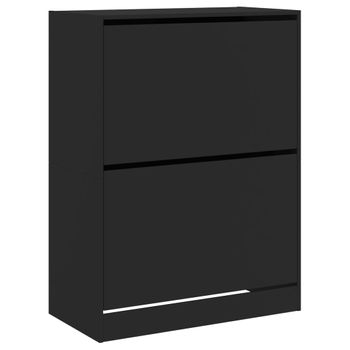 Vidaxl Mueble Zapatero Con 2 Cajones Abatibles Negro 80x42x108 Cm