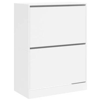 Vidaxl Mueble Zapatero Con 2 Cajones Abatibles Blanco 80x42x108 Cm