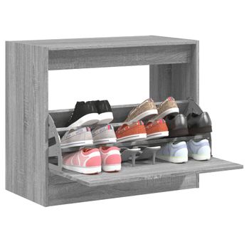 Vidaxl Zapatero De Madera De Ingeniería Gris Sonoma 80x42x69 Cm