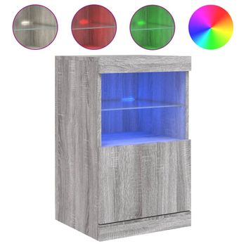 Vidaxl Aparador Con Luces Led Gris Sonoma 41x37x67 Cm