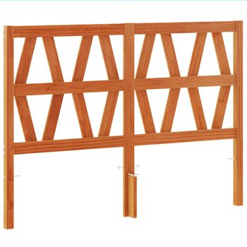 Cabecero De Cama Madera Maciza De Pino Marrón Cera 135 Cm